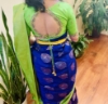 Picture of Royal blue with parrot-green border  saree