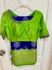Picture of Royal blue with parrot-green border  saree
