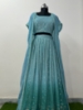 Picture of Gorgeous Turquoise Chikankari Georgette Indo-Western Set with Jacket