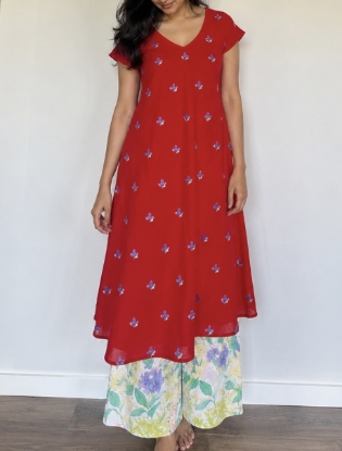 Picture of Pure cotton high low customized suit set