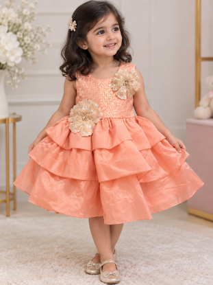 Picture of Kids Party Wear Layered frock 1-2Y