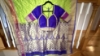 Picture of Lime Green and Purple Silk Saree with Matching Blouse