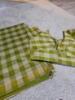 Picture of Uppada Silk Cotton - Partly Pallu saree - Cream with green checks