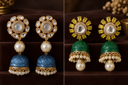 Picture of Kundan jhumkas