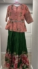 Picture of Green floral Lehanga with peach blouse