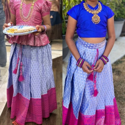 Picture of Benaras Lehenga with 2 blouses 8 - 10Y