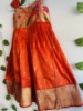 Picture of Brand new never worn Paithani frock with colorful parrot work on  yoke part