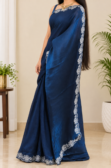 Picture of Trending dual tone party wear  silk saree