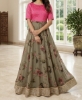 Picture of Grey/pink floral organza dress