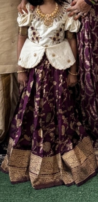 Picture of Pure banaras lehanga with pure banaras blouse and maggam work 4-6Y 