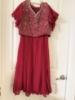 Picture of Mirror work red crop top plazo set 