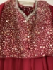 Picture of Mirror work red crop top plazo set 