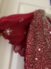 Picture of Mirror work red crop top plazo set 