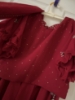 Picture of Mirror work red crop top plazo set 