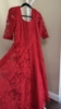 Picture of Red self embroidered frock with twirly big ghera for M-L