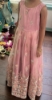 Picture of ! COMBO DEAL ! Half white pure chinon embroidered long frock and pink embroidered net long frock for Size 5-6Y
