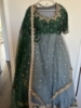 Picture of Green and grey fancy half saree 