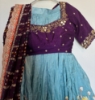 Picture of Sea green and violet half saree