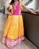 Picture of Tissue yellow and pink lehanga 7-9Y