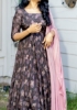 Picture of Brown and onion pink anarkali
