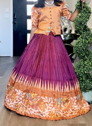 Picture of Tussar silk lehanga 8-10Y
