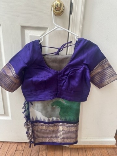 Picture of digital print pattu saree