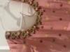 Picture of Maggam work embroidered dress with contrast dupatta