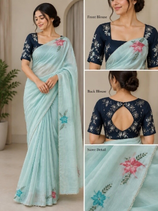 Picture of Never worn soft floral saree with blouse
