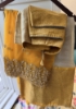 Picture of Cream and yellow color half saree